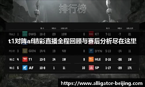 t1对阵af精彩直播全程回顾与赛后分析尽在这里